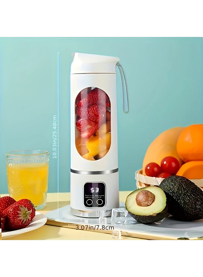White Portable Citrus Juicer 2 In 1 Electric USB Rechargeable 450ml Capacity Easy Clean - Image 3